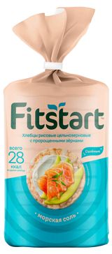 Изображение товара Хлебцы рисовые Fitstart цельнозерновые с пророщенными зернами Морская соль, 90 г