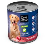 Изображение товара Корм влажный для взрослых собак Dog`s Menu гуляш мясное ассорти, 750 г