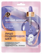 Изображение товара Маска для лица и шеи «Черный Жемчуг» Mezocare лифтинг-эффект тканевая, 1 шт