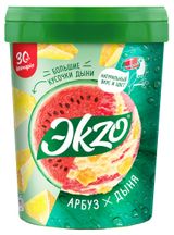 Изображение товара Мороженое молочное «Эkzo» Арбуз-Дыня с кусочками дыни БЗМЖ, 520 г