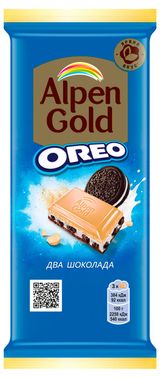 Изображение товара Шоколад молочный с белым Alpen Gold Oreo Два Шоколада, 85 г