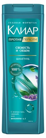 Изображение товара Шампунь «Клиар» Против перхоти свежесть и объем 0% силиконов, парабенов, красителей, 400 мл
