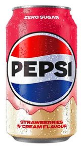 Изображение товара Напиток газированный Pepsi Zero Strawberry&Cream Великобритания, 330 мл
