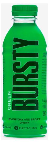 Изображение товара Изотоник Bursty Green со вкусом лимона и лайма негазированный, 500 мл