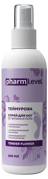 Изображение товара Спрей для ног Pharmlevel Теймурова от пота и запаха с цветочным ароматом, 200 мл