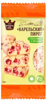 Изображение товара Пирог сладкий сдобный «Штрудель&КО» Карельский с брусникой и яблоком охлажденный, 270 г