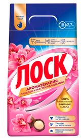 Изображение товара Стиральный порошок «Лоск» Ароматерапия Орхидея и Масло Макадамии для светлого и цветного белья, 2,7 кг (18 стирок)