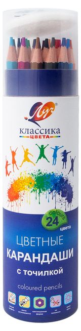 Изображение товара Карандаши цветные «Луч» Классика цвета с точилкой, 24 цвета