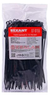 Изображение товара Стяжка нейлоновая Rexant под винт черная 150x3,6 мм, 100 шт