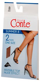 Изображение товара Гольфы женские Conte Elegant Summer one size 8 ден натуральные, 2 пары