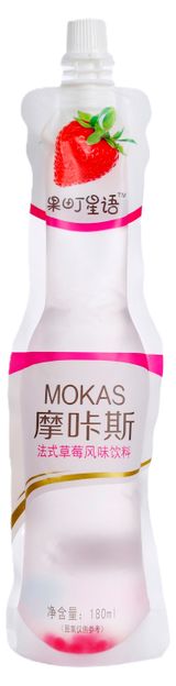 Изображение товара Напиток сокосодержащий Mokas со вкусом клубники и кусочками желе, 180 мл