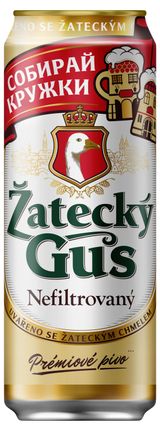 Изображение товара Пиво Zatecky Gus светлое нефильтрованное, 450 мл