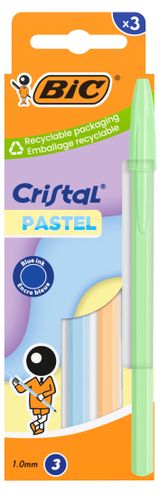 Изображение товара Ручка шариковая BIC Cristal Пастель синяя, 3 шт
