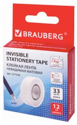 Изображение товара Лента клейкая Brauberg невидимая и матовая, 12 мм х 33 м