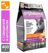 Изображение товара Корм сухой для кошек ProBalance с говядиной и кроликом, 400 г