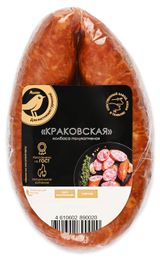 Изображение товара Колбаса полукопченая АШАН Золотая птица Краковская ГОСТ, 350 г