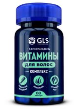 Изображение товара БАД GLS Pharmaceuticals Витамины для волос 370 мг, 60 капсул