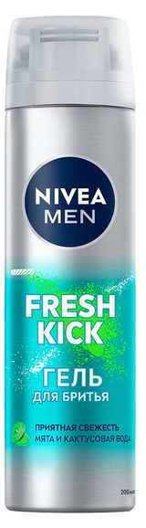 Изображение товара Гель для бритья NIVEA MEN Fresh Kick приятная свежесть с мятой Польша, 200 мл