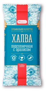 Изображение товара Халва подсолнечная «Мишкино счастье» Семейная с арахисом, 500 г