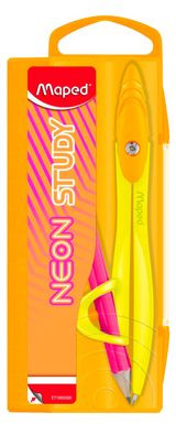 Изображение товара Циркуль Maped Neon Study из цинкового сплава с карандашом, 1 шт в ассортименте