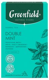 Изображение товара Напиток чайный Greenfield Natural Tisane Double Mint с мятой в пирамидках, 20х1,8 г
