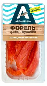 Изображение товара Форель холодного копчения «Атлантика» филе-кусочки, 80 г