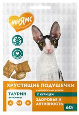 Изображение товара Лакомство для кошек «Мнямс» Хрустящие подушечки с курицей Австрия, 60 г
