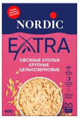 Изображение товара Хлопья овсяные Nordic Extra крупные цельнозерновые, 400 г