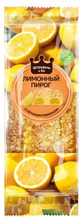 Изображение товара Пирог сладкий сдобный «Штрудель&КО» Лимонный с сочным лимоном без дрожжей охлажденный, 320 г