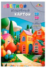 Изображение товара Картон цветной «АппликА»  волшебный 10 цветов 10 л, 1 шт в ассортименте
