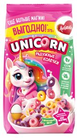 Изображение товара Готовый завтрак Unicorn Радужные колечки, 375 г