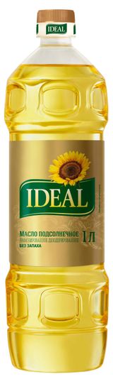 Изображение товара Масло подсолнечное IDEAL рафинированное, 1 л