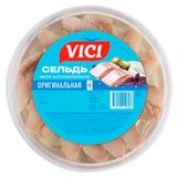 Изображение товара Сельдь соленая VICI Оригинальная филе-кусочки в масле Беларусь, 400 г