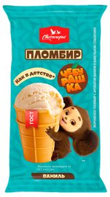 Изображение товара Мороженое пломбир «Свитлогорье» Чебурашка с ароматом ванили 12% ГОСТ, 100 г