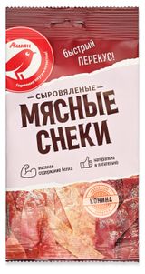 Изображение товара Мясные снеки сыровяленые АШАН Красная птица конина слайсы, 30 г