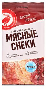Изображение товара Мясные снеки сыровяленые АШАН Красная птица кролик слайсы, 30 г