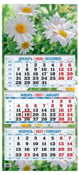 Изображение товара Календарь квартальный «Дитон» Ромашки на 2027 г, 310х680 мм