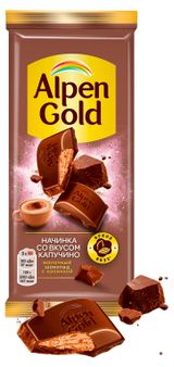 Изображение товара Шоколад молочный Alpen Gold с начинкой со вкусом капучино, 80 г