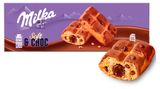 Изображение товара Пирожное бисквитное Milka Biscuits с шоколадной начинкой и кусочками молочного шоколада Франция, 175 г