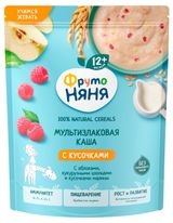 Изображение товара Каша молочная «ФрутоНяня» мультизлаковая с яблоками и кусочками малины с 12 мес., 190 г