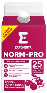 Изображение товара Напиток кисломолочный Exponenta Norm-Pro вишня и черешня высокопротеиновый без добавления сахара Беларусь БЗМЖ, 500 г