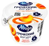 Изображение товара Йогурт густой ложковый греческий «Авида» персик-абрикос 1,5% БЗМЖ, 140 г