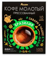 Изображение товара Кофе молотый АШАН Золотая птица Бразилия прессованный, 10х7,5 г