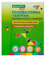 Изображение товара Головоломка развивающая BRAUBERG Kids Танграм деревянная на магнитах с примерами