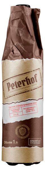 Изображение товара Пиво светлое Peterhof живое нефильтрованное, 1 л