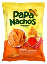 Изображение товара Чипсы кукурузные Papa Nachos со вкусом тайского кисло-сладкого соуса, 150 г
