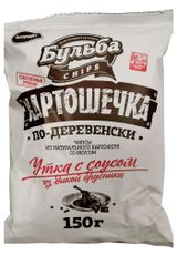Изображение товара Чипсы картофельные Бульба chips Картошечка по-деревенски со вкусом утки в соусе из брусники Беларусь, 150 г