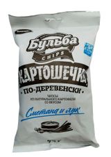 Изображение товара Чипсы картофельные Бульба chips Картошечка по-деревенски со вкусом сметаны и лука Беларусь, 75 г