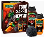 Изображение товара Набор подарочный Palmolive Men Бодрящий кофе Гель для душа Энергия кофе 500 мл + Гель для душа Цитрусовый заряд 250 мл + Мочалка 1 шт