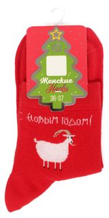 Изображение товара Носки женские «Брестские» Classic С новым годом красные, р. 23